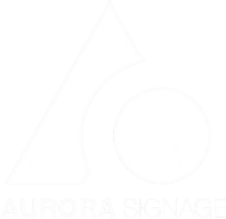 Aurora Signage logo white Aurora Signage logo white