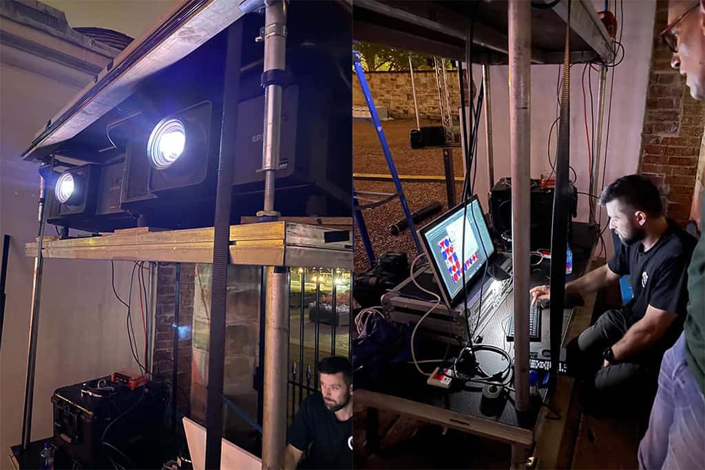 Projection tower run by BE Productions